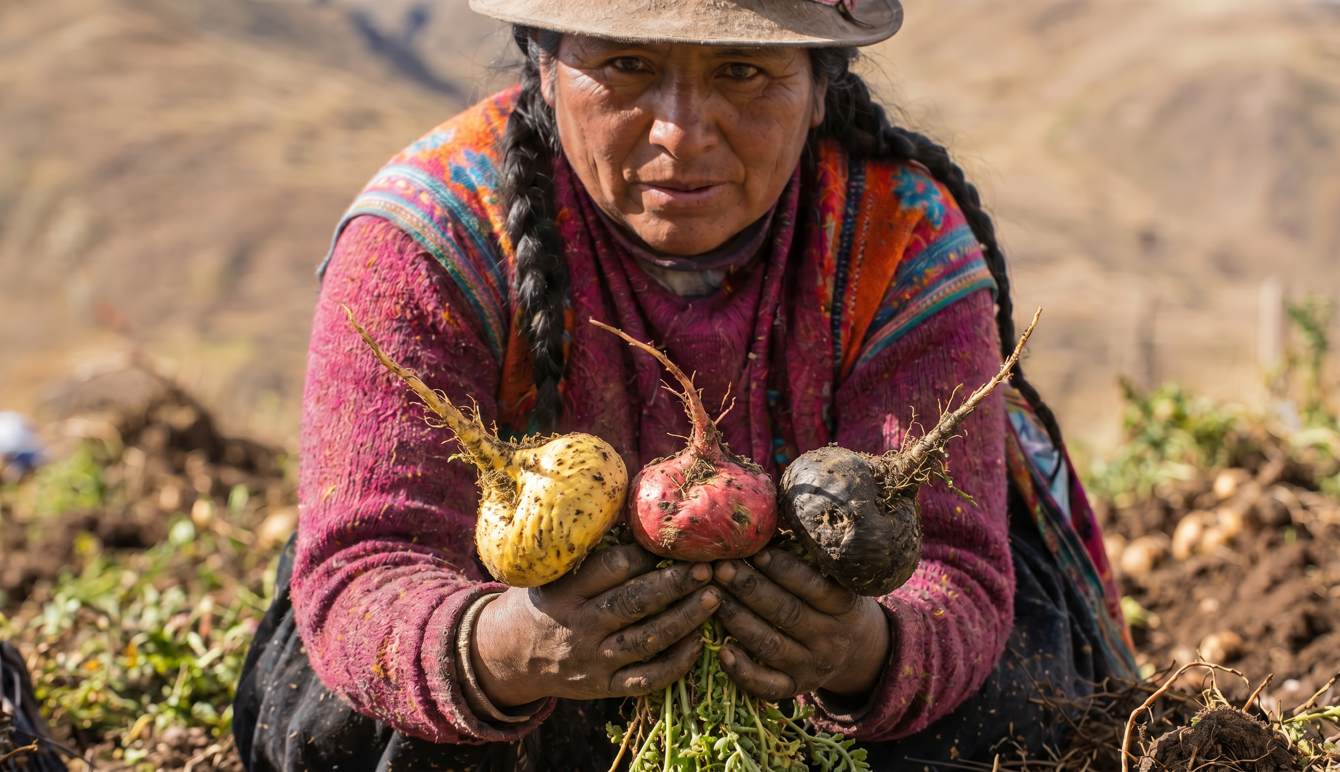 Cosecha de Maca en los Andes